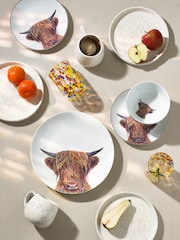 12 Piece Multi Colour Cow Dinner Set - Image 2 of 6
