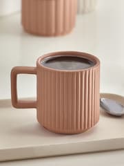 Set of 4 Natural Hayden Textured Stacking Mugs - Image 3 of 5