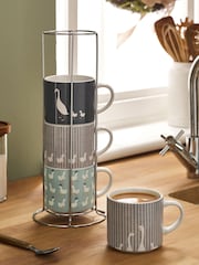 Set of 4 Green Goose Family Stacking Mugs - Image 1 of 3