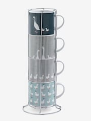 Set of 4 Green Goose Family Stacking Mugs - Image 3 of 3