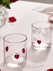 Red Heart Tumbler Glasses Pack of 2 - Image 1 of 4