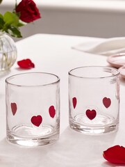 Red Heart Tumbler Glasses Pack of 2 - Image 2 of 4