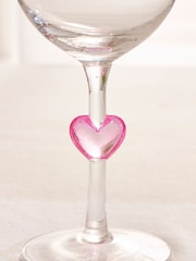 Set of 2 Clear Heart Stem Wine Glasses - Image 3 of 4