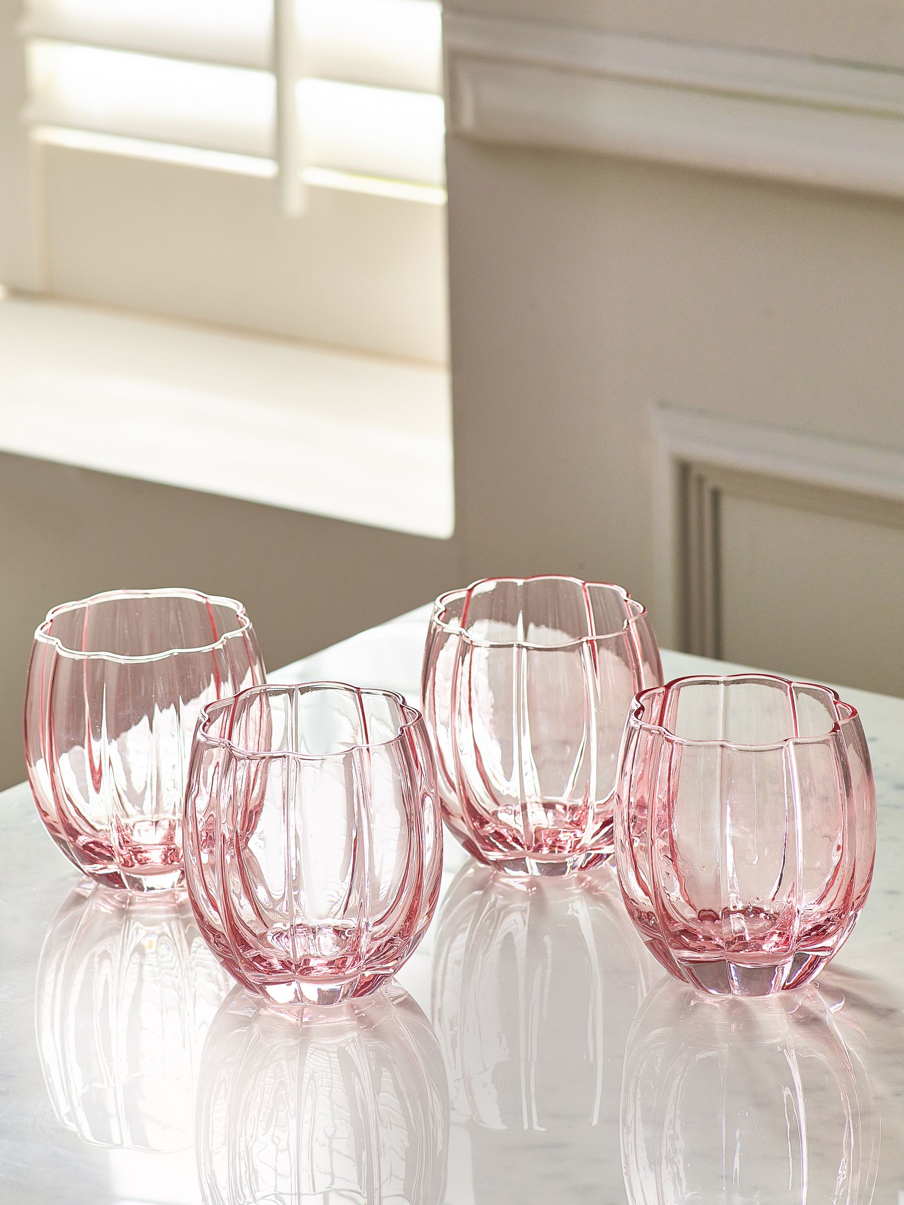 Buy Ottilie Pink Set of 4 Short Tumbler Glasses from the Next UK online ...