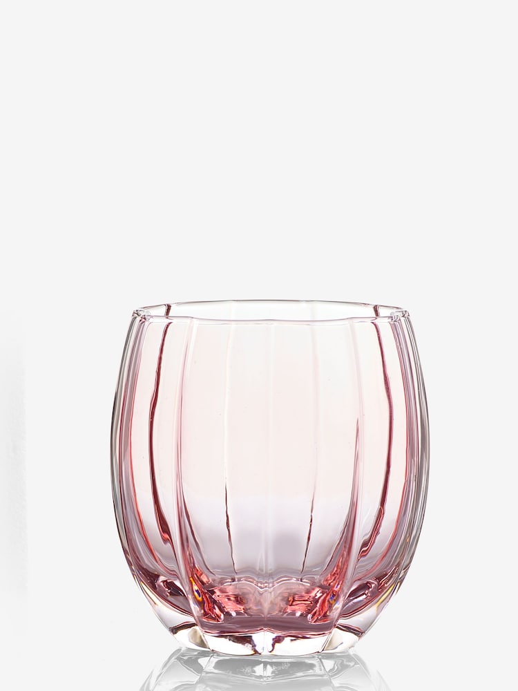 Ottilie Pink Tumbler Glasses Set of 4 Short Tumbler Glasses - Image 4 of 4
