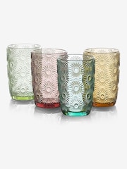 Lot de 4 verres Lisse à fleurs pressées - Image 5 of 5