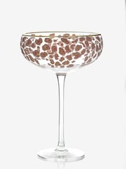 Set of 2 Pink Leopard Print Coupe Glasses - Image 4 of 4