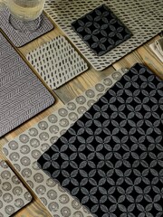 Set of 4 Grey Global Print Corkback Placemats And Coasters - Image 2 of 3