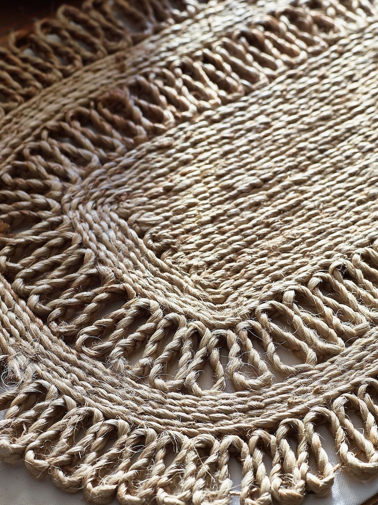 Natural Set of 2 Natural Jute Woven Placemats - Image 2 of 5