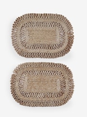 Natural Set of 2 Natural Jute Woven Placemats - Image 5 of 5