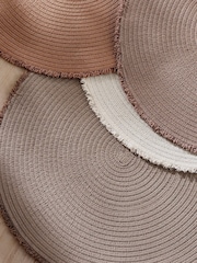 Set of 4 Natural Fringe Placemats - Image 2 of 4