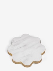 Set of 4 White Valencia Scalloped Coasters - Image 3 of 3