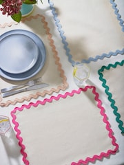 Set of 4 Multi Bright Wiggle Fabric Placemats - Image 1 of 5