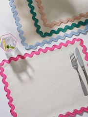Set of 4 Multi Bright Wiggle Fabric Placemats - Image 2 of 5