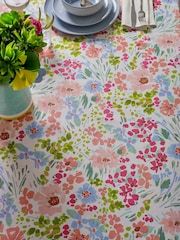 Pink Lisse Floral Wipe Clean Table Cloth - Image 2 of 5