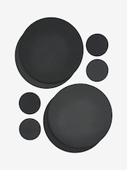 Set of 4 Black Reversible Faux Leather Placemats and Coasters Set - Image 3 of 3