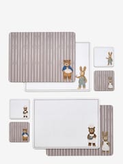 Set of 4 Natural Bertie Bear and Rosie Rabbit Corkback Placemats and Coasters - Image 3 of 3