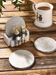 Set of 4 Grey Bunny and Bear Coasters - Image 1 of 4