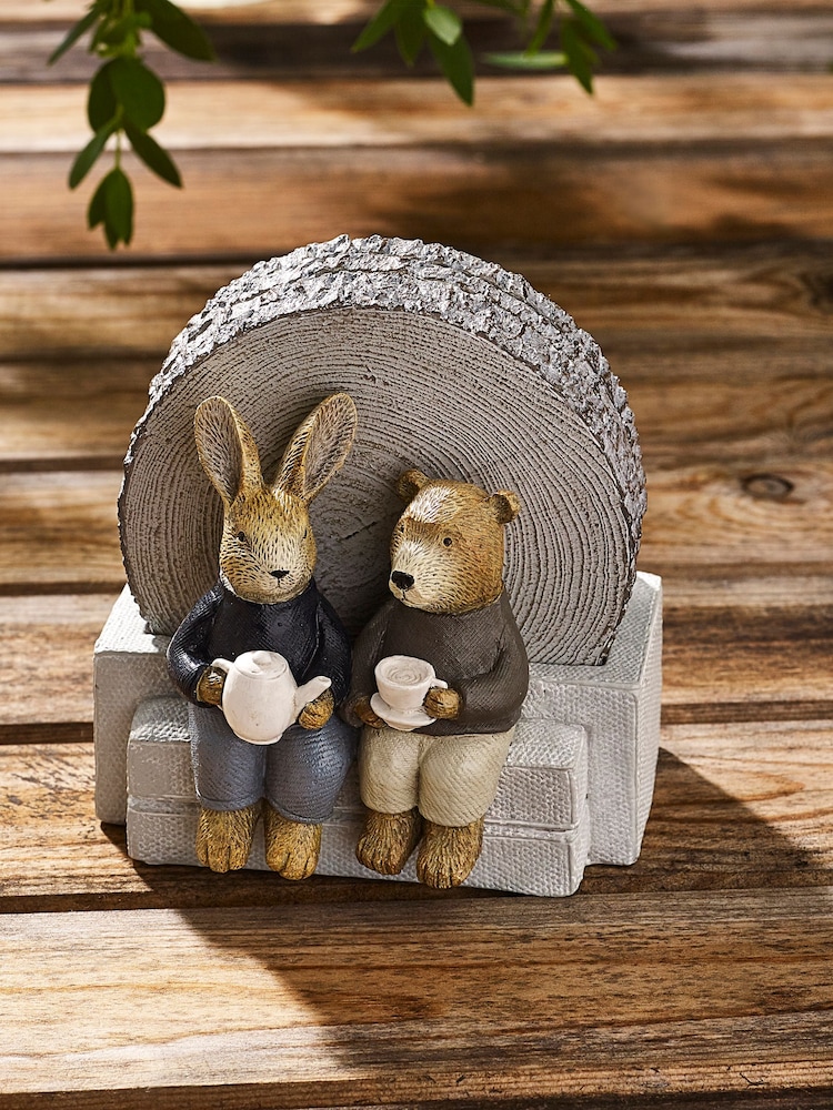 Set of 4 Grey Bunny and Bear Coasters - Image 2 of 4