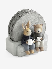 Set of 4 Grey Bunny and Bear Coasters - Image 4 of 4