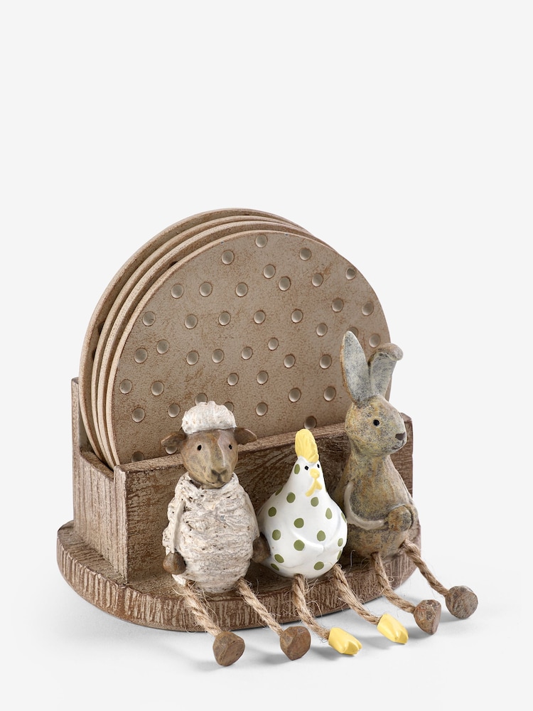 Set of 4 Natural Spring Animal Coasters - Image 3 of 3