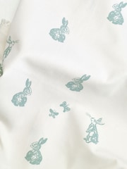 Set of 4 Teal Blue Bunny Rabbit Cotton Pom Napkins - Image 4 of 4