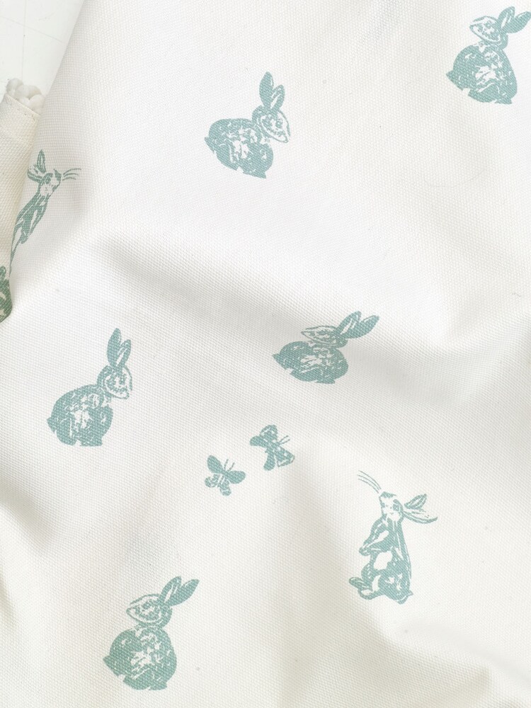 Set of 4 Teal Blue Bunny Rabbit Cotton Pom Napkins - Image 4 of 4