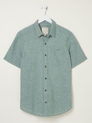 FatFace Green Bugle Linen Cotton Shirt - Image 1 of 1