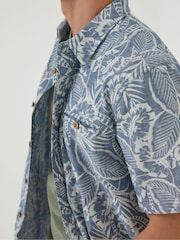 FatFace Blue Paddon Palm Print Shirt - Image 5 of 6