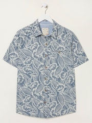 FatFace Blue Paddon Palm Print Shirt - Image 6 of 6