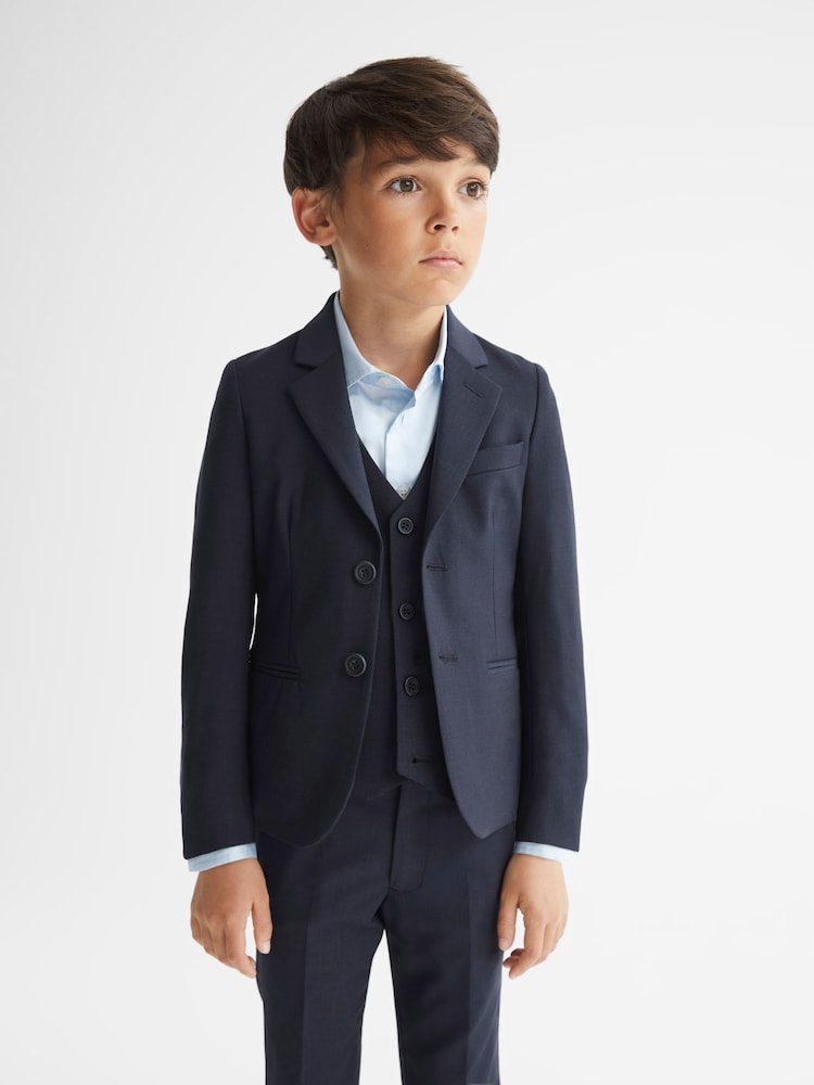 Reiss Navy Hope Senior Modern Fit Mixer Blazer - Image 1 of 6