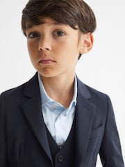 Reiss Navy Hope Senior Modern Fit Mixer Blazer - Image 3 of 6