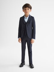 Reiss Navy Hope Senior Modern Fit Mixer Blazer - Image 4 of 6