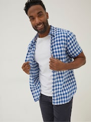 FatFace Blue Gingham Linen Shirt - Image 1 of 5