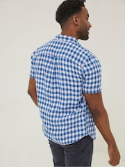 FatFace Blue Gingham Linen Shirt - Image 2 of 5