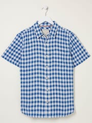FatFace Blue Gingham Linen Shirt - Image 5 of 5