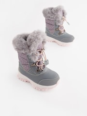 Grey Warm Lined Snow Boots - Image 1 of 7