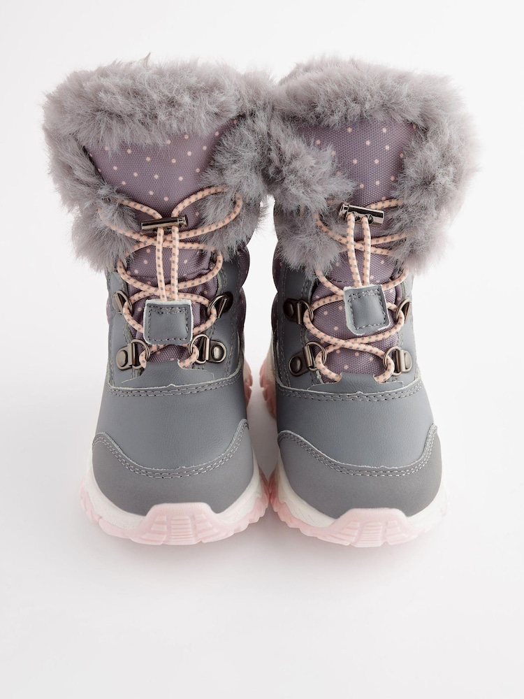 Grey Warm Lined Snow Boots - Image 7 of 7