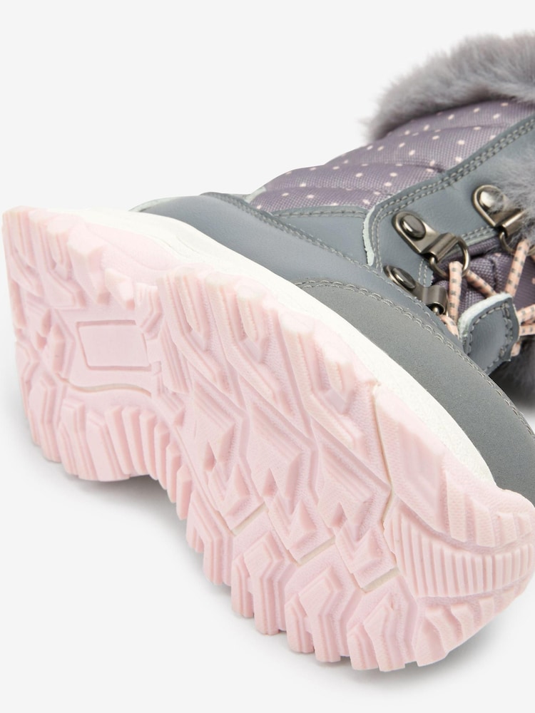 Grey Warm Lined Snow Boots - Image 2 of 7