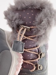 Grey Warm Lined Snow Boots - Image 4 of 7