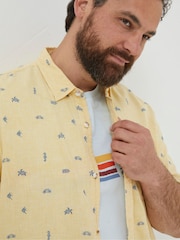 FatFace Yellow Bugle Turtle Print Shirt - Image 4 of 5