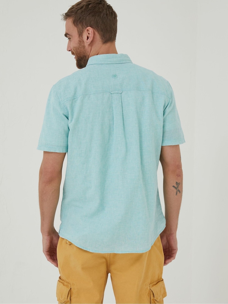 FatFace Green Bugle Micro Check Shirt - Image 2 of 6