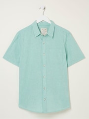 FatFace Green Bugle Micro Check Shirt - Image 6 of 6