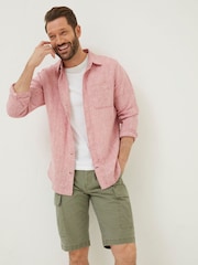 FatFace Pink Plain Linen Shirt - Image 1 of 6