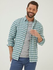 FatFace Green Gingham Linen Shirt - Image 1 of 5