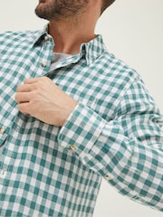 FatFace Green Gingham Linen Shirt - Image 4 of 5
