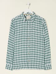 FatFace Green Gingham Linen Shirt - Image 5 of 5