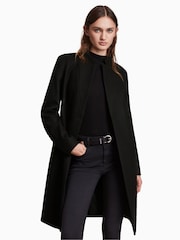 AllSaints Black Sidney Coat - Image 1 of 5