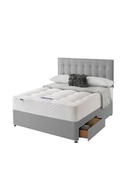 Silentnight Grey Miracoil 2 Drawer Divan Bed Set - Image 2 of 6
