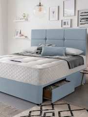 Silentnight Blue Miracoil 2 Drawer Divan Bed Set - Image 1 of 6